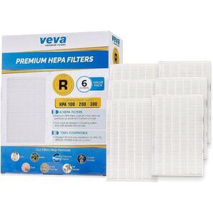 6-Pack Filters Compatible Honeywell Series HPA090 HPA100 HPA200 HPA250 & HPA300